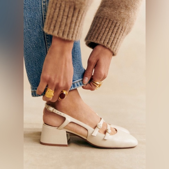 BNWT Sézane Paula Babies in White Lacquer - Picture 3 of 6